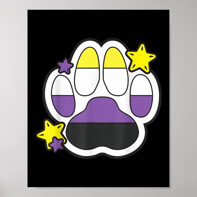 Affiche Non Binary Furry Paw Lgbtq Month Gay Rights Pride  (Devant)