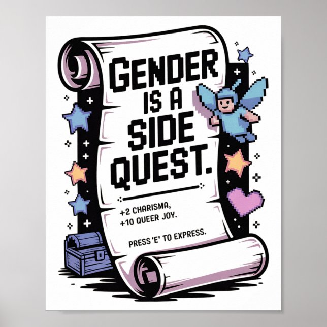 Affiche Non-binary Gamer Gender Is A Side Quest Video Game (Devant)
