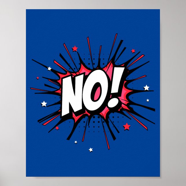 Affiche Non! Dramatique Pop Art Exclamation (Devant)