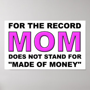 Affiche Non fait de l'affiche drôle d'argent