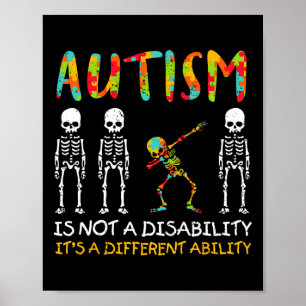 Affiche Non Handicap Capacité Différente Squelette Autisme