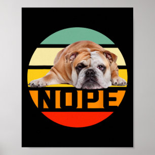 Affiche Non Paresseux Propriétaire Amateur de Bouledogue A