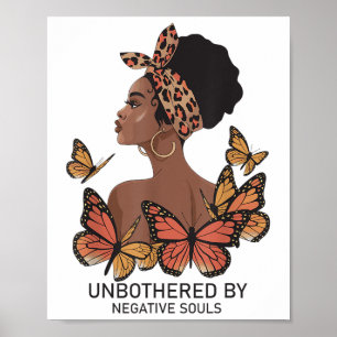 Affiche Non Préoccupé Par Les Âmes Négatives Afro Black Gi