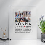 Affiche Nonna Photo Collage Thèmes que nous aimons à propo<br><div class="desc">Compilez une liste de choses que vous aimez à propos de votre Vierge,  ajoutez quelques photos préférées et vous avez un cadeau de la Fête des Mères qu'elle chérira! Parfait pour les anniversaires et autres membres de la famille aussi! ♥</div>