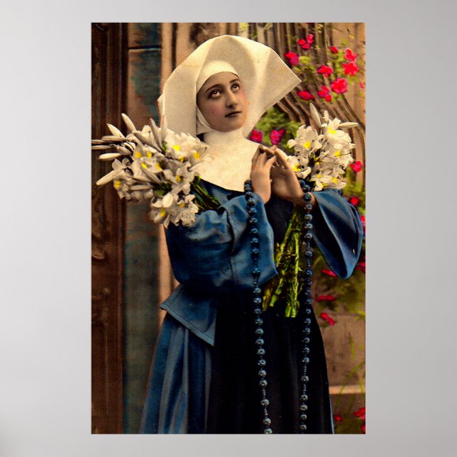 Affiche nonne bleue vers 1910 (Devant)