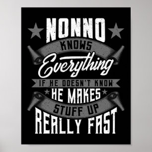 Affiche Nonno Sait Tout Amusant Nonno Fête des pères Gif