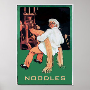 Affiche NOODLES, Pasta Man et Machine, modifier le texte
