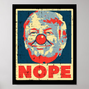 Affiche Nope anti-Trump clown Vintage Retro Impeach Non Do