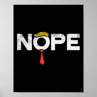 Affiche Nope anti-Trump Cravate rouge perruque Stop Donald