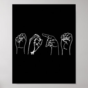 Affiche Nope ASL Pro Sourd Awareness Sign Language Interpr