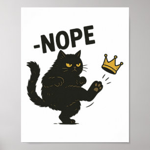 Affiche Nope No Kings En Amérique Black Cat Pro Democracy