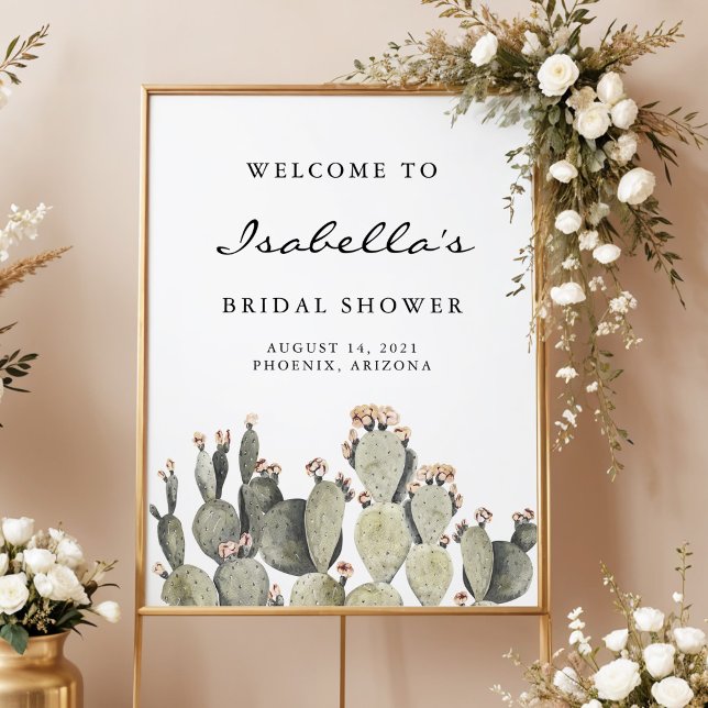 Affiche Norah - Bohemian Prickly Pear Cactus Bridal Shower (Créateur téléchargé)
