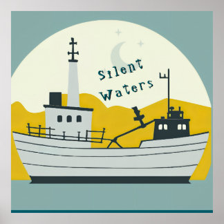 Affiche Nordic Moon Boat 