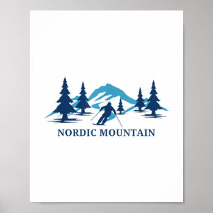 Affiche Nordic Mountain Wisconsin Station de ski Ski Ski