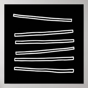 Affiche Nordique Minimaliste Noir Blanc Abstrait Géométriq