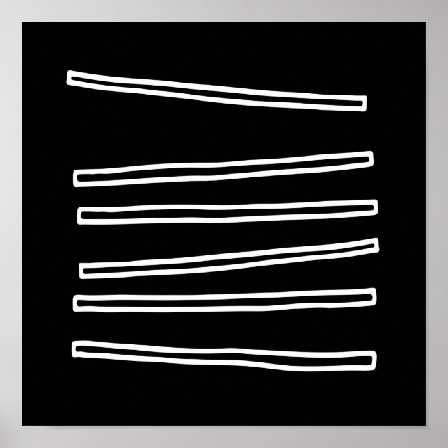 Affiche Nordique Minimaliste Noir Blanc Abstrait Géométriq (Devant)