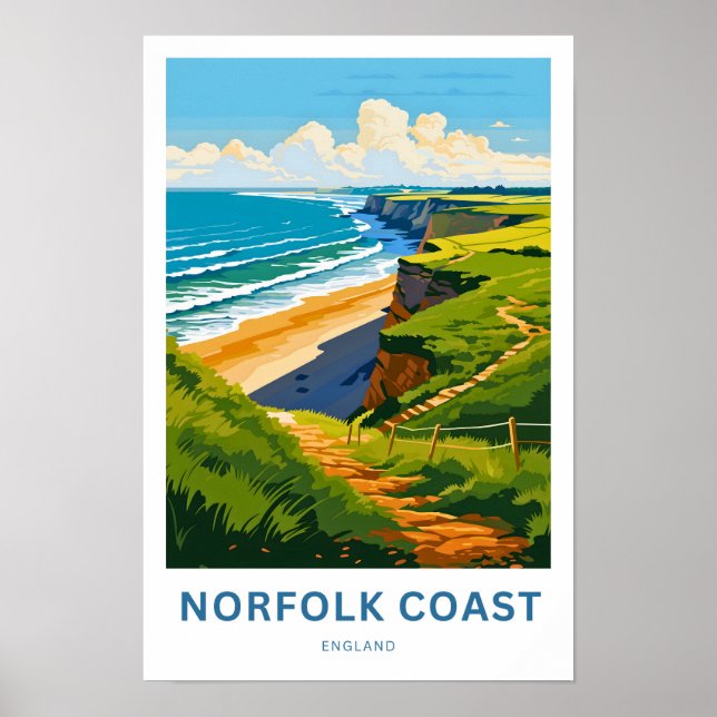 Affiche Norfolk Cast Angleterre Travel Print (Devant)