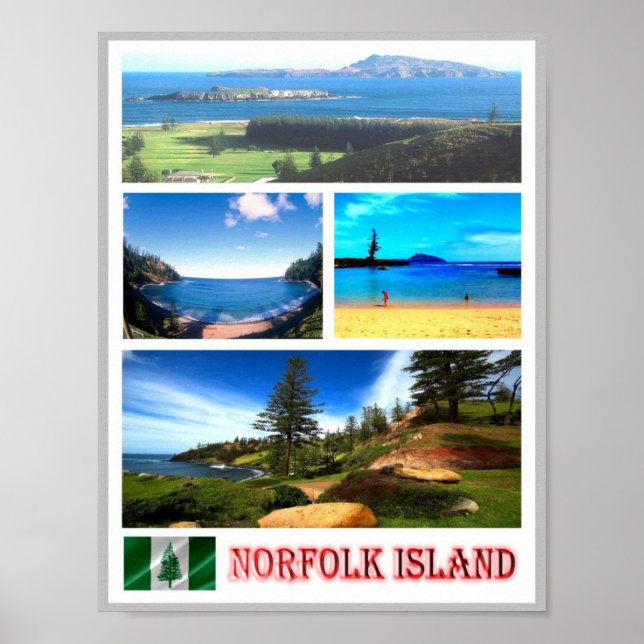 Affiche Norfolk Island - Mosaic - (Devant)