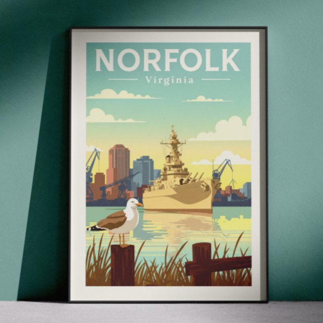 Affiche Norfolk Virginie vintage (Créateur téléchargé)