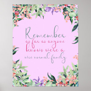 Affiche Normal Famille, humour devis pour cadeau familial
