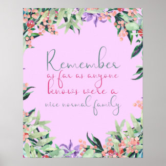 Affiche Normal Famille, humour devis pour cadeau familial