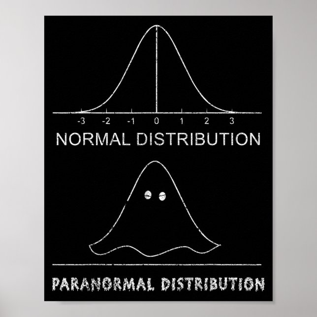 Affiche Normal Paranormal Distribution Funny Math Ghost Ha (Devant)