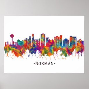 Affiche Norman Oklahoma Skyline