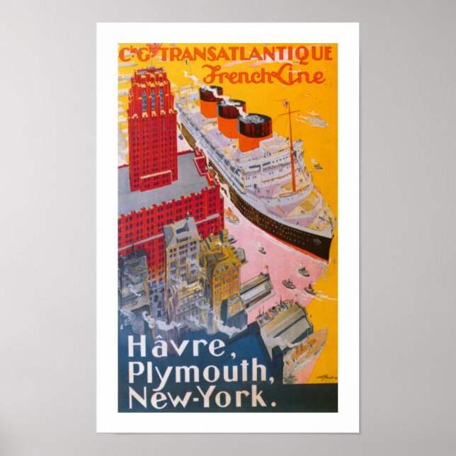 Affiche Normandie au port de New York (Devant)