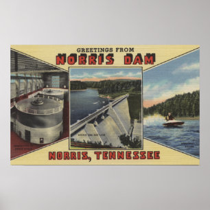 Affiche Norris, Tennessee - salutations de barrage de