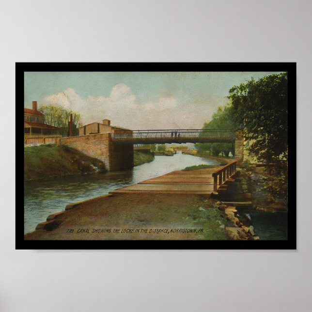 Affiche Norristown PA Canal Lock Pennsylvanie (Devant)