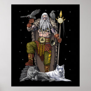 Affiche Norse Viking Dieu Odin