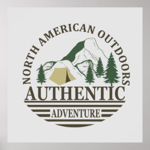Affiche north american outdoors adventure authentic