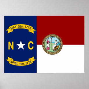 Affiche North Carolina flag