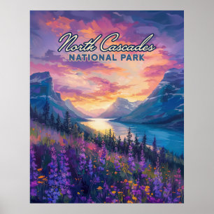Affiche North Cascades National Park Washington Vintage
