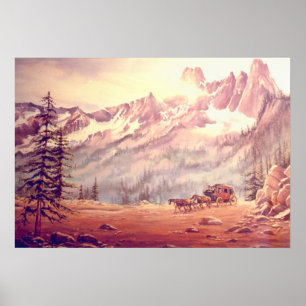 Affiche NORTH CASCADES STAGECOACH by SHARON SHARPE