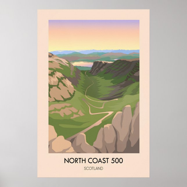 Affiche North Coast 500 Écosse Bealach na Bà Voyage (Devant)