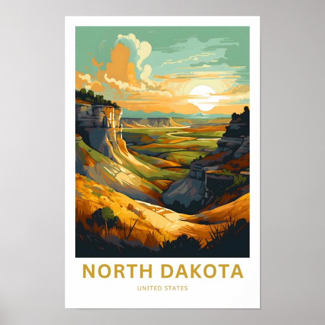 Affiche North Dakota États-Unis Imprimer (Devant)
