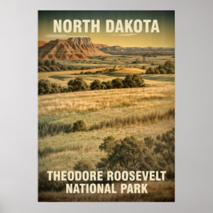 Affiche North Dakota Theodore Roosevelt National Park V02