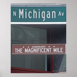 Affiche North Michigan Avenue et le Magnificent Mile