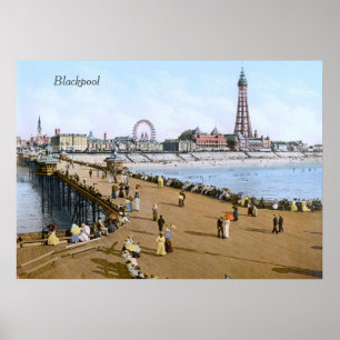 Affiche North Pier à Blackpool, Angleterre (vers 1900)