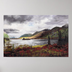 Affiche Northern Lake en automne : 17x11 Imprimer