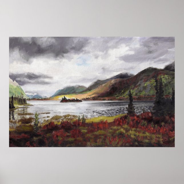 Affiche Northern Lake en automne : 36x24 Imprimer (Devant)