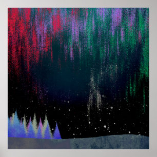 Affiche Northern Lights Contemporary Landscape