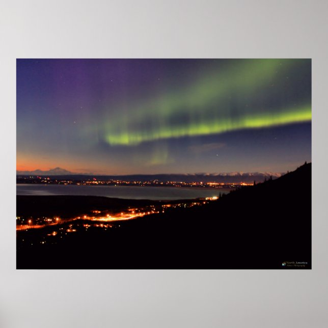 Affiche Northern Lights Danser devant Denali (Devant)