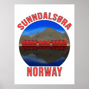 Affiche Norvège Sunndalsøra Voyage Norvège