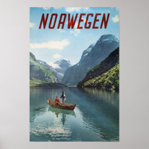 Affiche Norvège Vintage voyage norvégien
