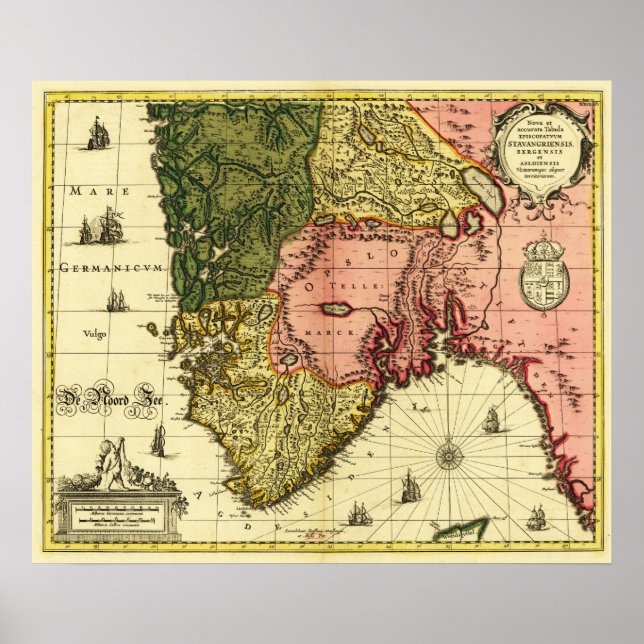 Affiche NorvègeCarte panoramiqueNorvège (Devant)