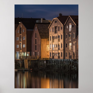 Affiche Norway Trondheim Houses