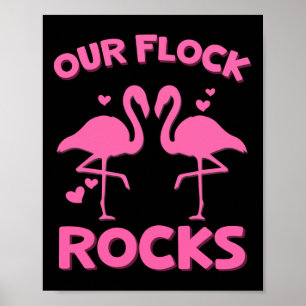 Affiche Nos Flock Rocks Flamant rose Correspondant Vacance