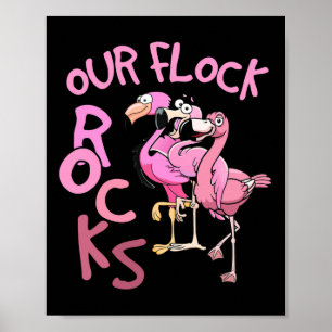 Affiche Nos Flock Rocks Flamant rose Correspondant Vacance